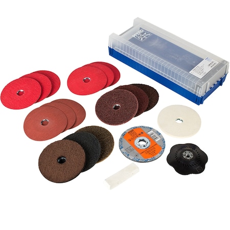 Pferd 48192 COMBICLICK Surface Finishing Set 4-1/2in Discs, 5/8-11 Backing Pad 48192-PFERD